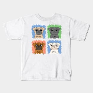 Peace Love Hugs Pugs Kids T-Shirt